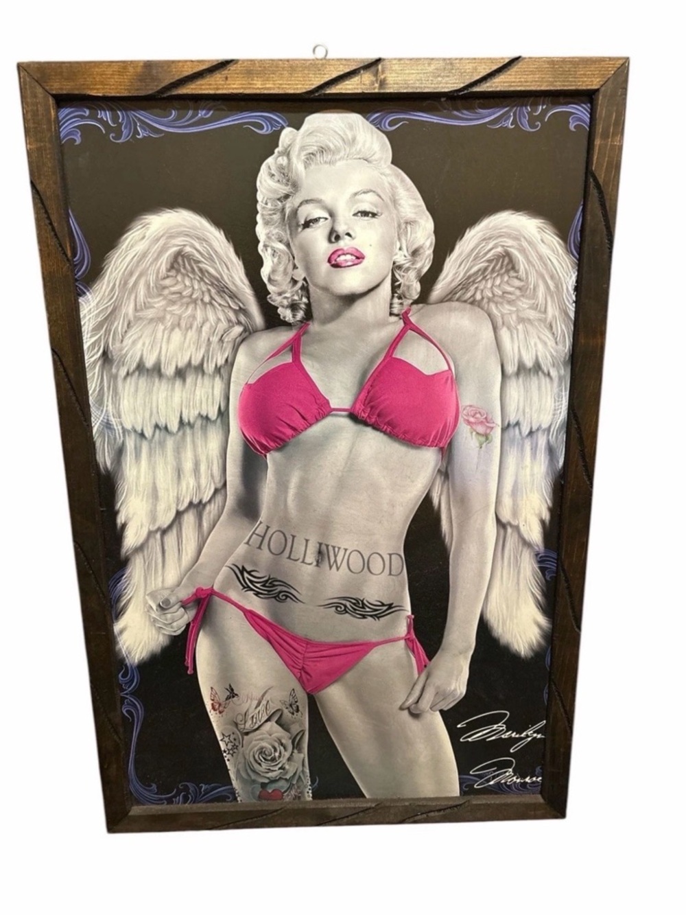 Angel Marilyn Pop Art Wall Art - Pink Bikini